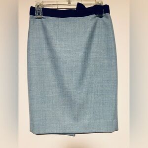 NWOT J. Crew Light Blue wool Pencil Skirt